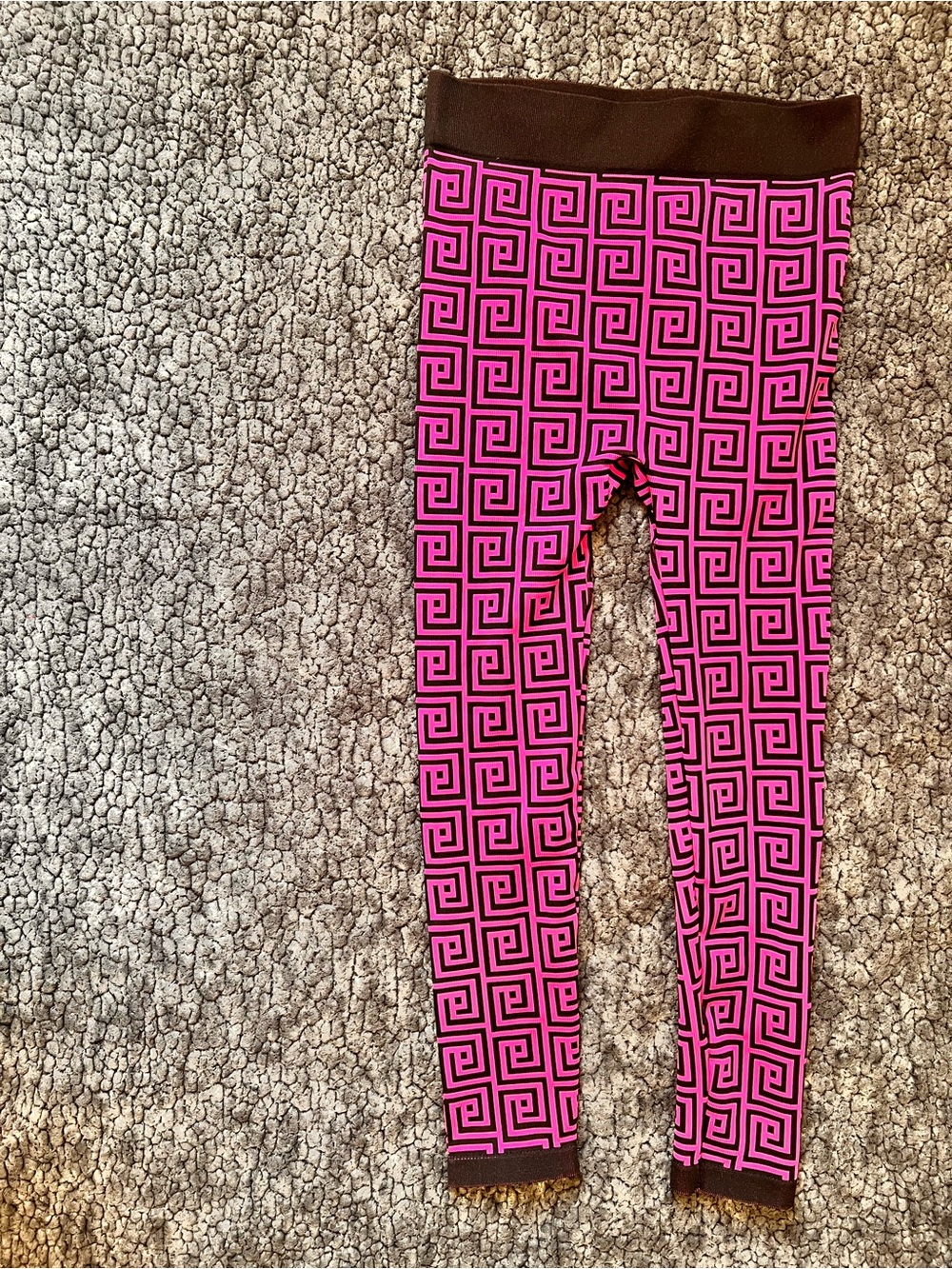 Women’s Size Medium Leggings Bundle – Black & Pink Geometric – 2 Pairs